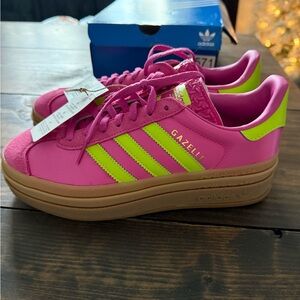 Adidas Gazelle Women's Pink and Yellow Sneakers